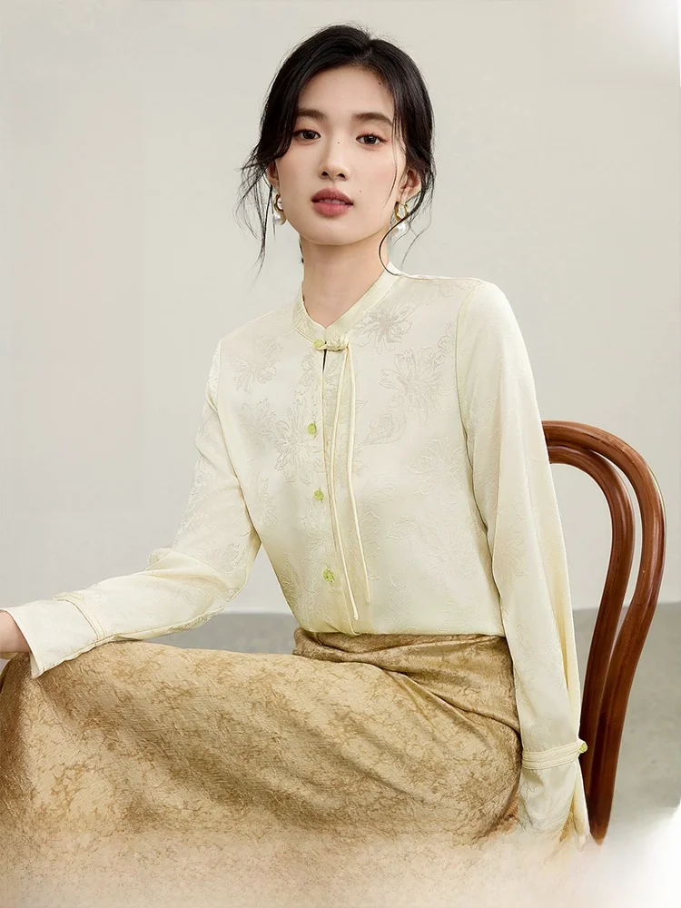 New Chinese Style Women's Shirt Spring 2026 Stand Collar Button up Slimming Top Single Row Buttons High End Feel Polyester Fiber
New Chinese Style Women's Shirt Spring 2026 Stand Collar Button up Slimming Top Single Row Buttons High End Feel Polyester Fiber