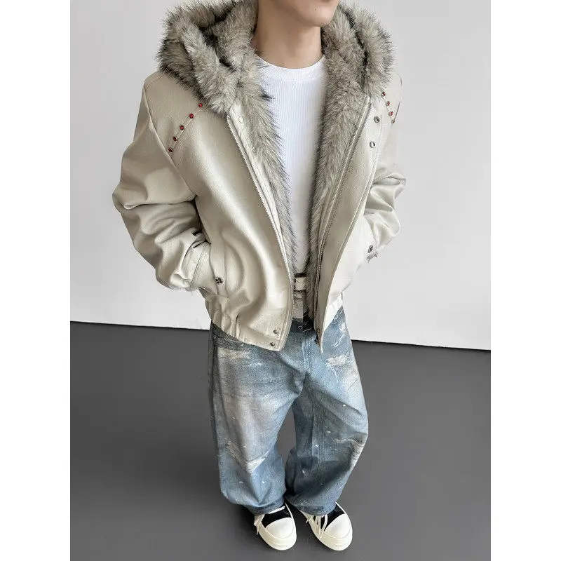 Men's Thiened Fce Lined Hooded Leather Jaet Warm Faion Urban Sle Long Sve Zipper Closure Color PU Leather...
Men's Thiened Fce Lined Hooded Leather Jaet Warm Faion Urban Sle Long Sve Zipper Closure Color PU Leather...