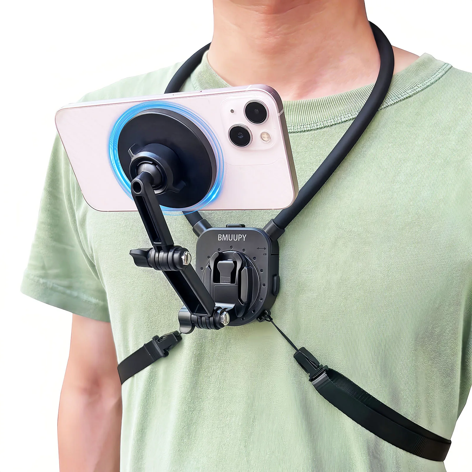 Magnetic POV/Vlog Phone Neck Mount Holder for iPhone 15/14/13/12 Pro Mini/Plus/Pro/Pro Max, Hand Free Chest Stand Video Record
Magnetic POV/Vlog Phone Neck Mount Holder for iPhone 15/14/13/12 Pro Mini/Plus/Pro/Pro Max, Hand Free Chest Stand Video Record
