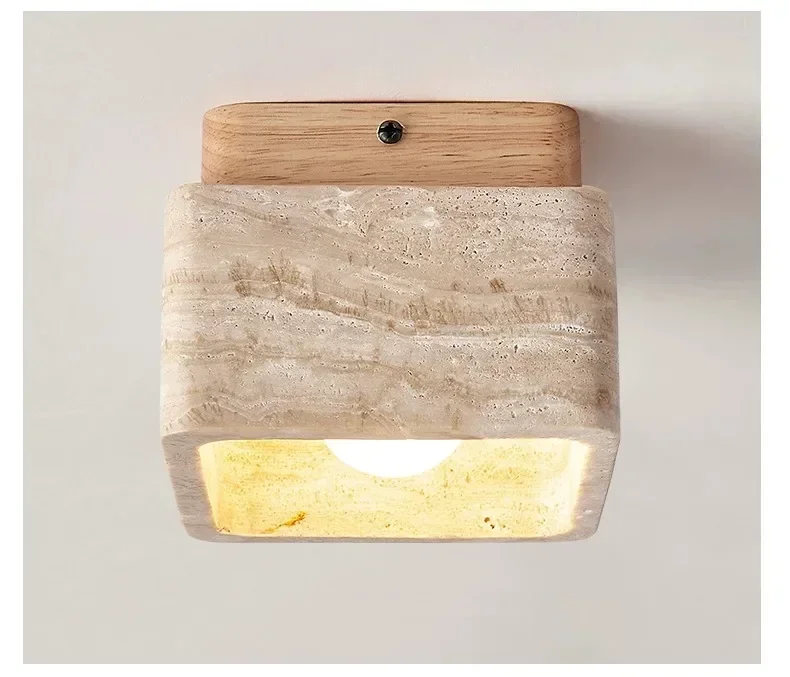 Square Travertine Ceiling Lamp Walnut Wood Wabi Sabi Stone for Corridor Aisle Balcony Living Room Bedroom Decor
Square Travertine Ceiling Lamp Walnut Wood Wabi Sabi Stone for Corridor Aisle Balcony Living Room Bedroom Decor