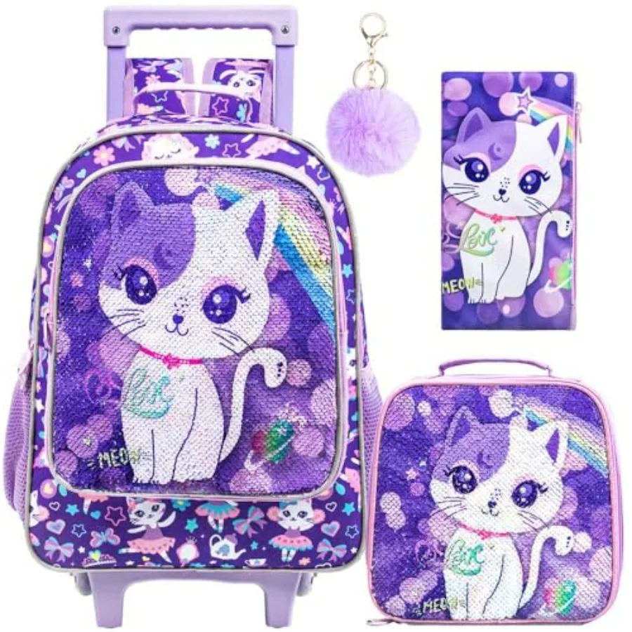 KLFVB Rolling Backpack for Girls Boys, Roller Wheels School Bookbag with Lunch Bag, Wheeled School Bag for
KLFVB Rolling Backpack for Girls Boys, Roller Wheels School Bookbag with Lunch Bag, Wheeled School Bag for