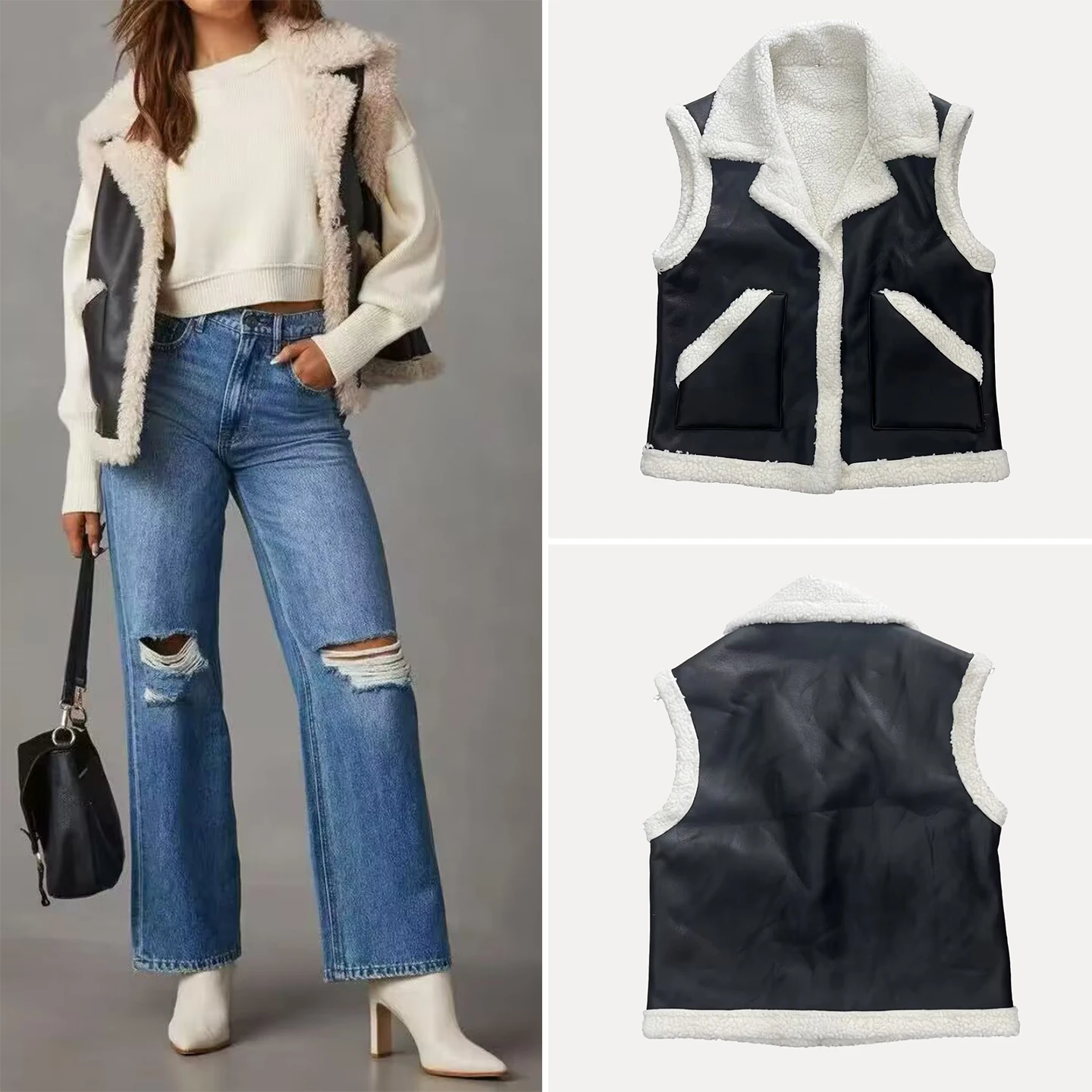 Модный повседневный женский жилет из кожи и меха на подкладке, осень 2023, Новое поступление, одноцветный, Blo, для поездок на работу, чистый C...
Модный повседневный женский жилет из кожи и меха на подкладке, осень 2023, Новое поступление, одноцветный, Blo, для поездок на работу, чистый C...