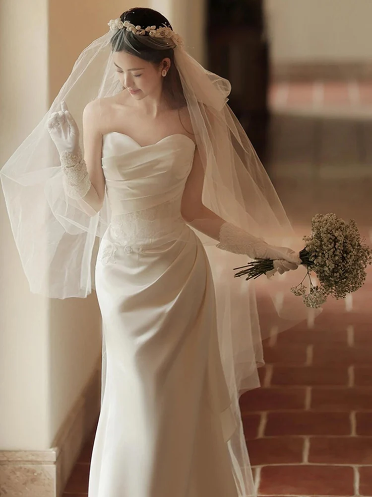 Ele Satin Bridal Gown Svel Long Dr Wedding Dr Simple High-End Sensation Light Luxury Visitors eeting Dr
Ele Satin Bridal Gown Svel Long Dr Wedding Dr Simple High-End Sensation Light Luxury Visitors eeting Dr