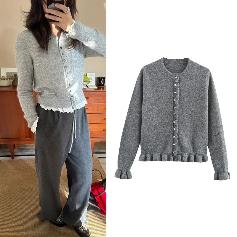 Женский элегантный вязаный кардиган, желтый свитер с рукавами-лепестками, осень 2022, модный универсальный милый яркий свитер, кардиган 
Женский элегантный вязаный кардиган, желтый свитер с рукавами-лепестками, осень 2022, модный универсальный милый яркий свитер, кардиган