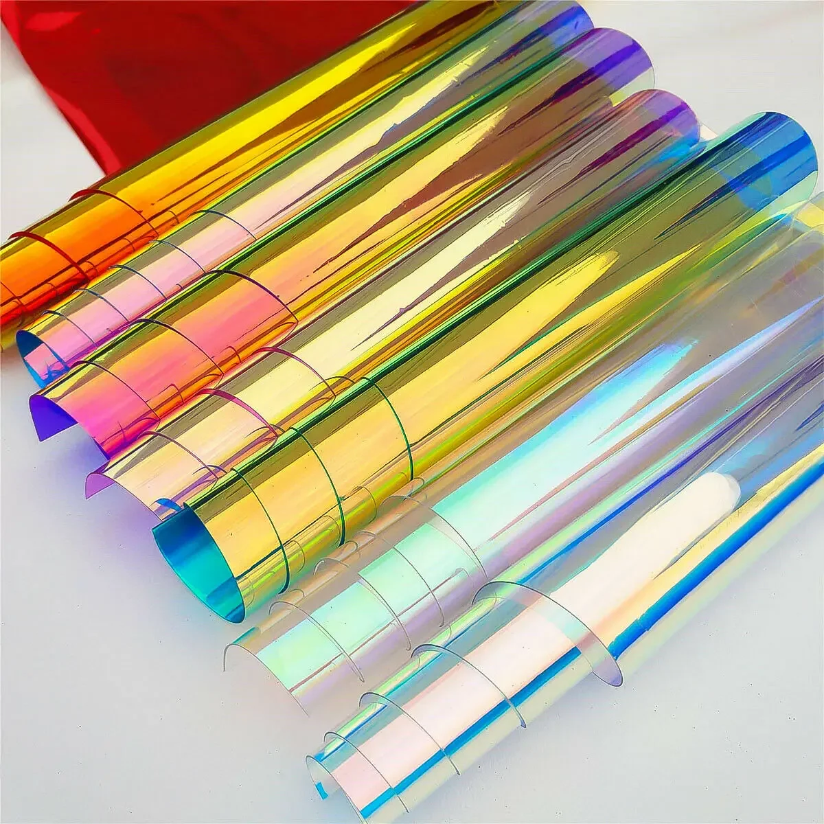 Candy Iridescent Holographic Clear Transparent PVC Fabric Leatherette Laser Rainbow Film Vinyl Craft Bag Earring DIY Bows Making
Candy Iridescent Holographic Clear Transparent PVC Fabric Leatherette Laser Rainbow Film Vinyl Craft Bag Earring DIY Bows Making