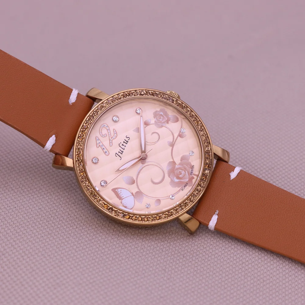 Julius Women's Watch Quart Hours Top Fine Rose Flower Fashion Bracelet Real Leather Rhinestone Girl’s Birthday Gift Box
Julius Women's Watch Quart Hours Top Fine Rose Flower Fashion Bracelet Real Leather Rhinestone Girl’s Birthday Gift Box