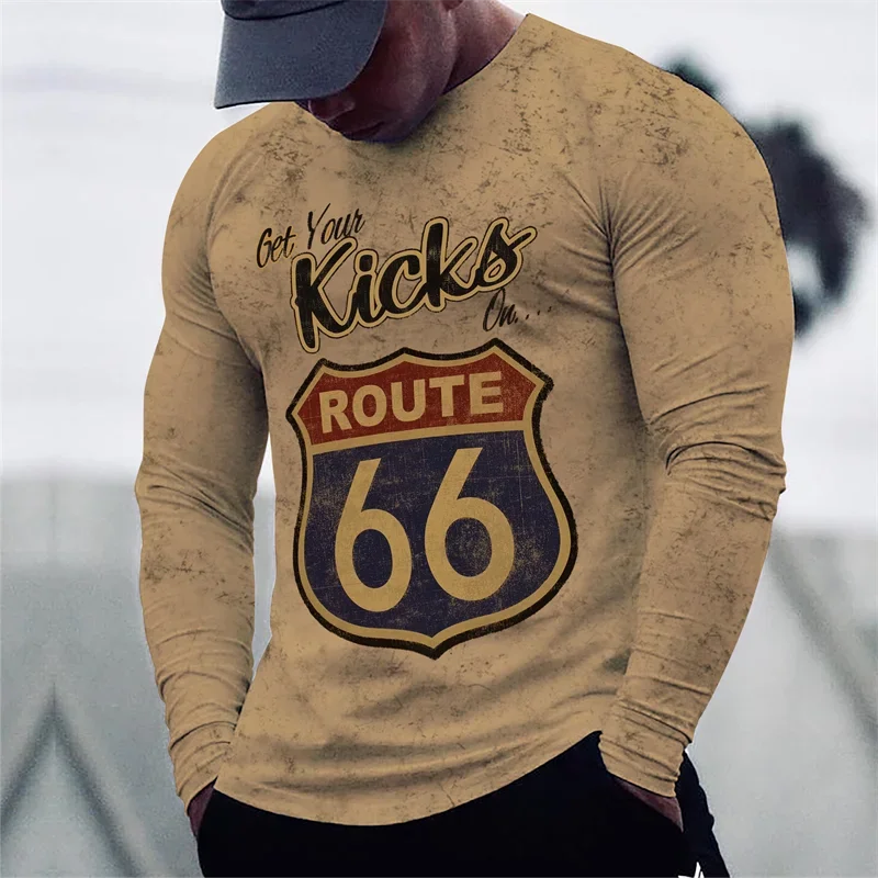 Vintage Route 66 3D Print Autumn Men's O-Neck T-shirt Casual Long Sleeve Oversized T Shirts Fashion Pullover Trend Men Clothing
Vintage Route 66 3D Print Autumn Men's O-Neck T-shirt Casual Long Sleeve Oversized T Shirts Fashion Pullover Trend Men Clothing