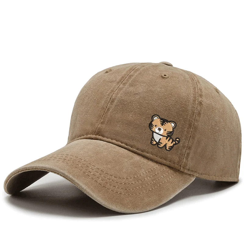 Cute little tiger embroidery paired with vintage denim washed baseball caps Cool sun-protective hats for spring and summer,
Cute little tiger embroidery paired with vintage denim washed baseball caps Cool sun-protective hats for spring and summer,