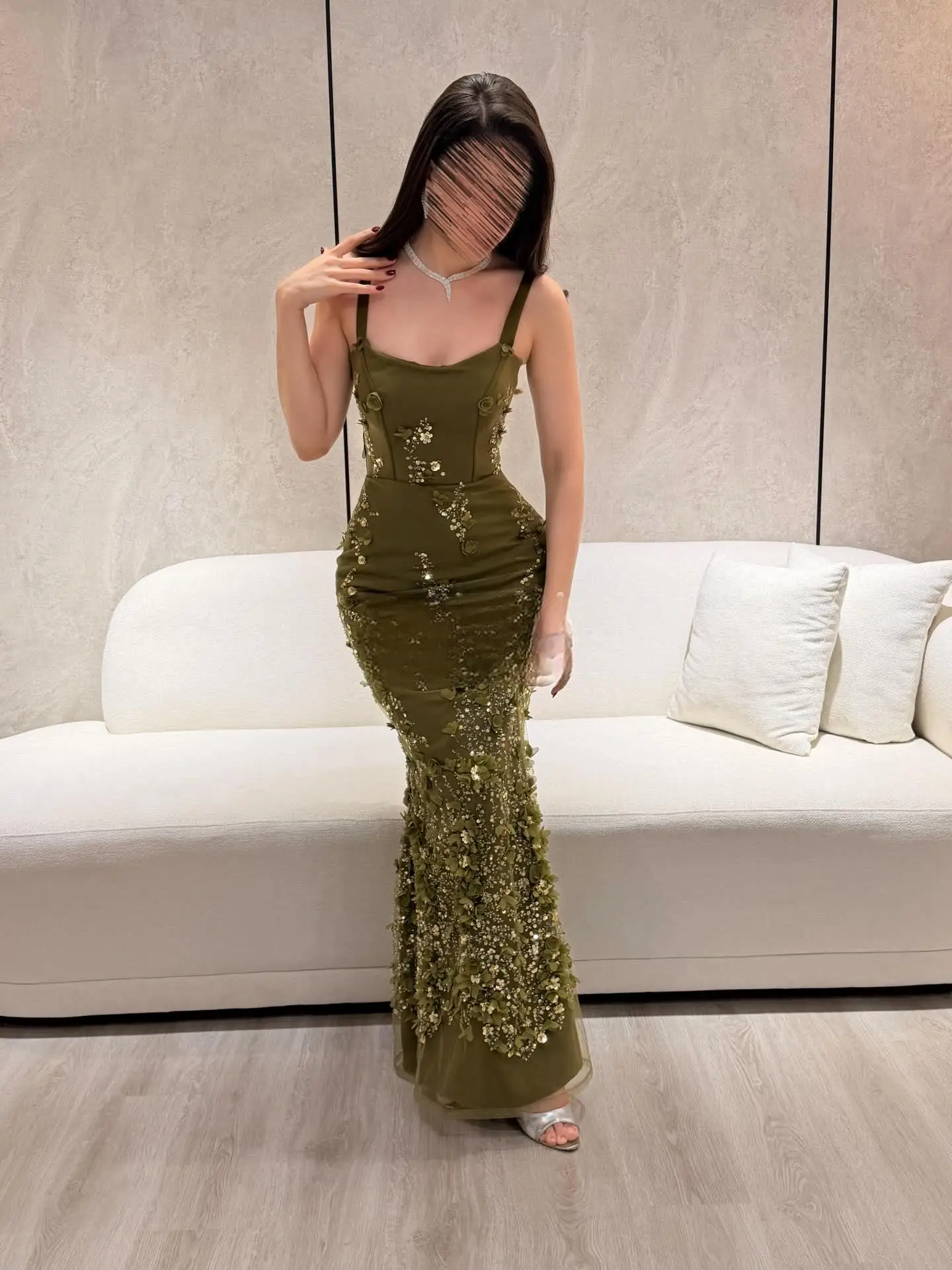 Custom Made Charming Spaghetti Straps Lace Floral Backless Evening Dress Sheath Ankle Length Square Collar Saudi Arab Gown
Custom Made Charming Spaghetti Straps Lace Floral Backless Evening Dress Sheath Ankle Length Square Collar Saudi Arab Gown