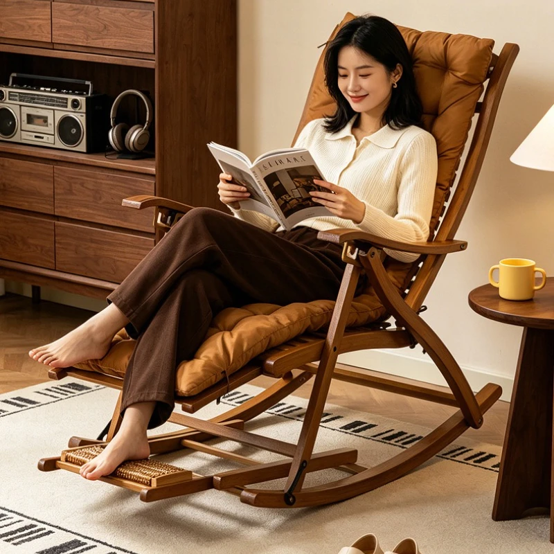 Folding Rocking Chair Lunch Break Reclining Chair Leisure Lazy Chair Balcony Household Adult Elderly Sleeping Chair Backrest
Folding Rocking Chair Lunch Break Reclining Chair Leisure Lazy Chair Balcony Household Adult Elderly Sleeping Chair Backrest