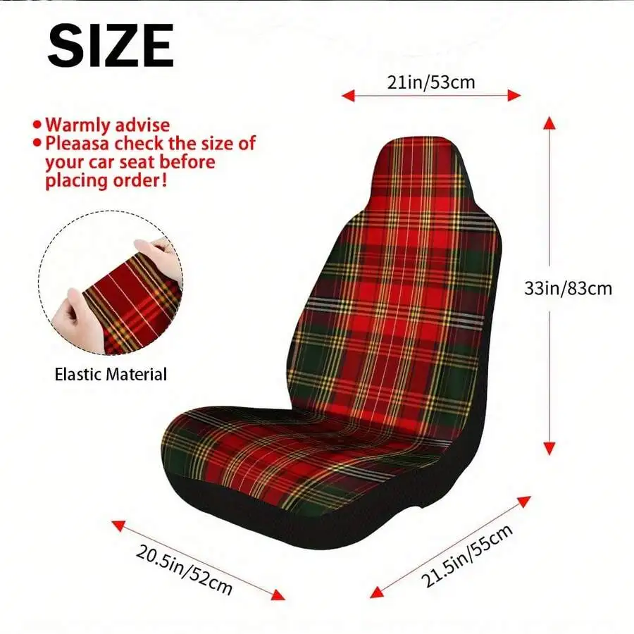 Car Seat Cover Red Plaid Print Elastic Fabric Universal Fit For SUV Sedan All Season
Car Seat Cover Red Plaid Print Elastic Fabric Universal Fit For SUV Sedan All Season