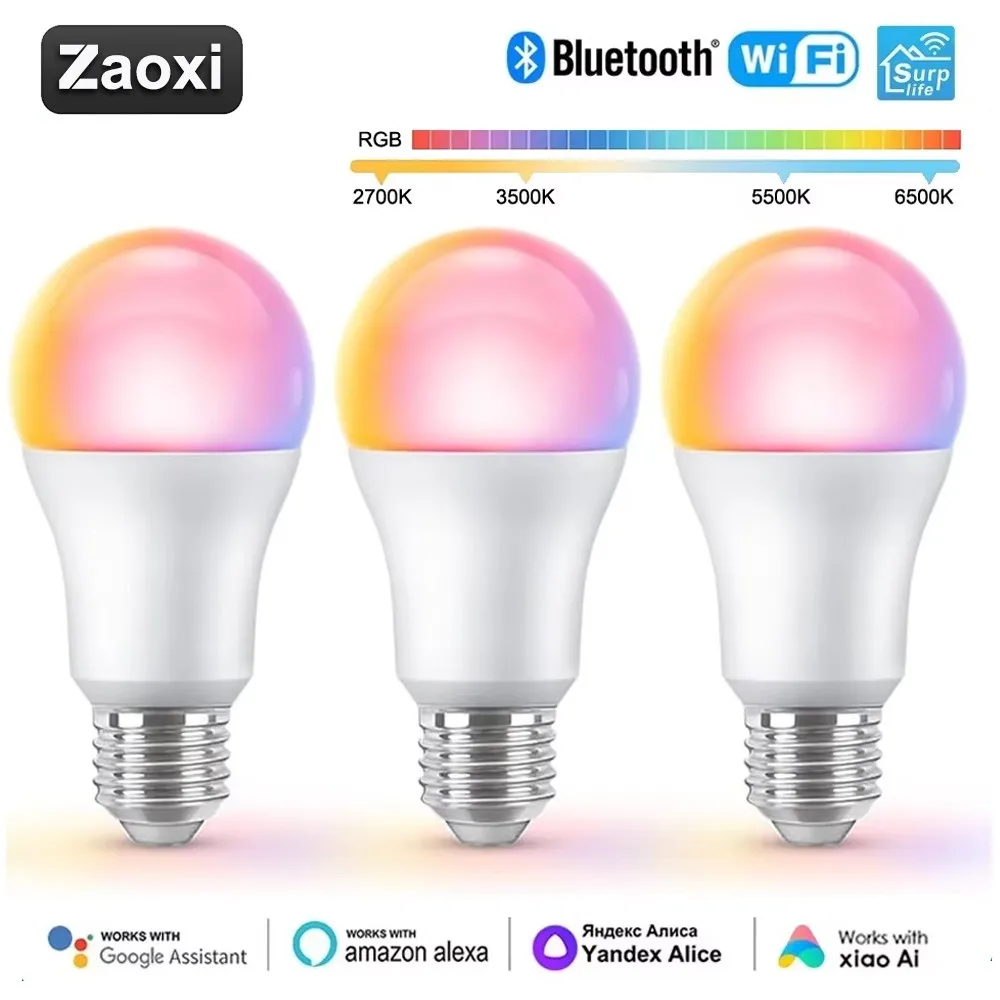 ZAOXI Smart WIFI/Bluetooth LED Light Bulbs 7W8/9W/10W/15W RGBCW Dimmable Timing Bulb Works With Alexa Google Home Voice Control
ZAOXI Smart WIFI/Bluetooth LED Light Bulbs 7W8/9W/10W/15W RGBCW Dimmable Timing Bulb Works With Alexa Google Home Voice Control