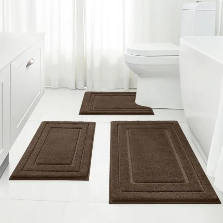 Bathroom Rugs Sets 3 Pcs Super Soft and Absorbent Non Slip Microfiber Toilet Bath Mat with U-Shaped
Bathroom Rugs Sets 3 Pcs Super Soft and Absorbent Non Slip Microfiber Toilet Bath Mat with U-Shaped