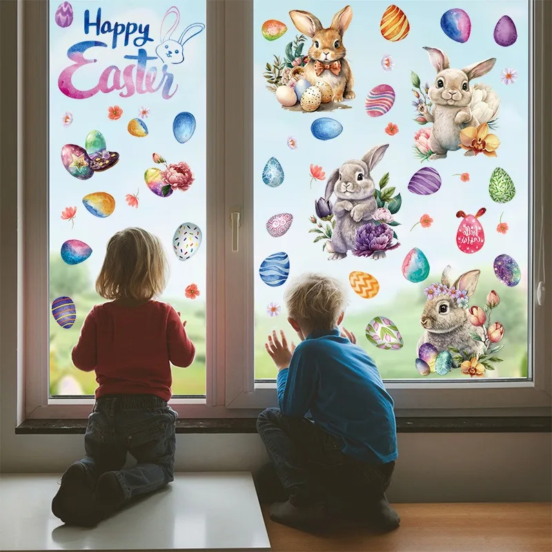 Easter Cartoon Rabbit Window Stickers Festive Creative Egg Decals Fridge Glass Door Sticker Removable Home Party Decor
Easter Cartoon Rabbit Window Stickers Festive Creative Egg Decals Fridge Glass Door Sticker Removable Home Party Decor
