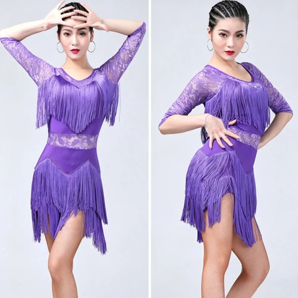 THEEPER Women Latin Dance Dress 3/4 Sleeves Sheer Waist Double Layer Fringe Ballroom Tango Rumba Competition Performance Costume
THEEPER Women Latin Dance Dress 3/4 Sleeves Sheer Waist Double Layer Fringe Ballroom Tango Rumba Competition Performance Costume