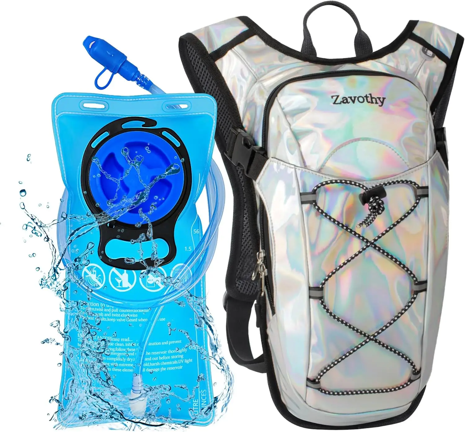 Reflective Hydration Backpack with 2L Bladder, Water Backpack for Hiking Running Cycling Festivals Rave
Reflective Hydration Backpack with 2L Bladder, Water Backpack for Hiking Running Cycling Festivals Rave