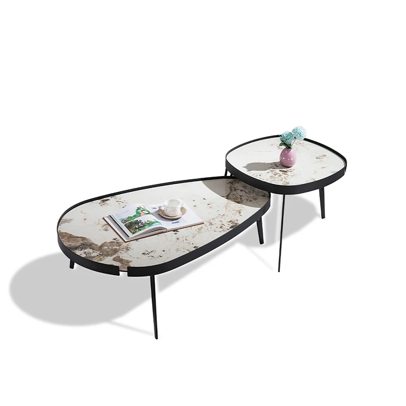 Modern creative and durable stone stainless steel round coffee table, light luxury irregular panel design
Modern creative and durable stone stainless steel round coffee table, light luxury irregular panel design