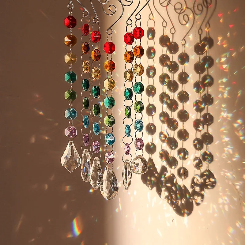 Camal 6pcs Crystal Prisms w/ Multicolor Octagonal Beads Garland Window Hanging Ornaments Rainbow Maker Suncatcher Xmas Birthday
Camal 6pcs Crystal Prisms w/ Multicolor Octagonal Beads Garland Window Hanging Ornaments Rainbow Maker Suncatcher Xmas Birthday