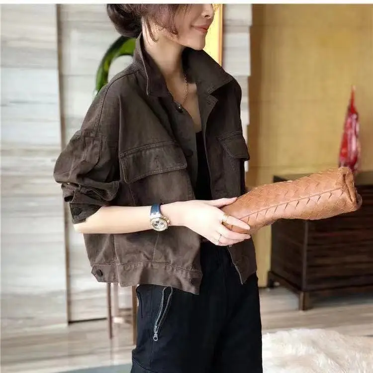 Denim Coat Turtleneck Single Breasted Full Womens Autumn Tweed Notched Cinching Double-Faced Highstreet Niche Sashes Waistband
Denim Coat Turtleneck Single Breasted Full Womens Autumn Tweed Notched Cinching Double-Faced Highstreet Niche Sashes Waistband