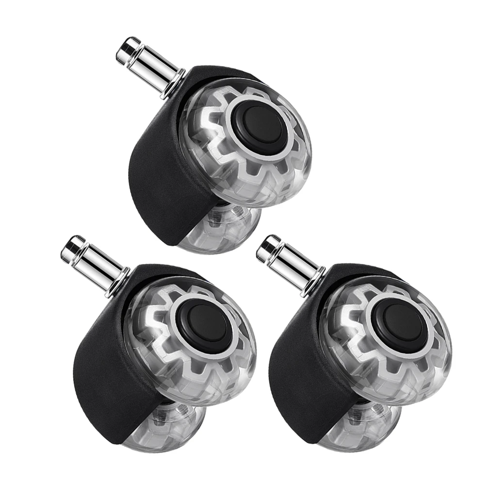 3 Pcs Silver Transparent Swivel Casters for Office Home Computer Chair Replacement Without Brake Plastic Easy Install
3 Pcs Silver Transparent Swivel Casters for Office Home Computer Chair Replacement Without Brake Plastic Easy Install