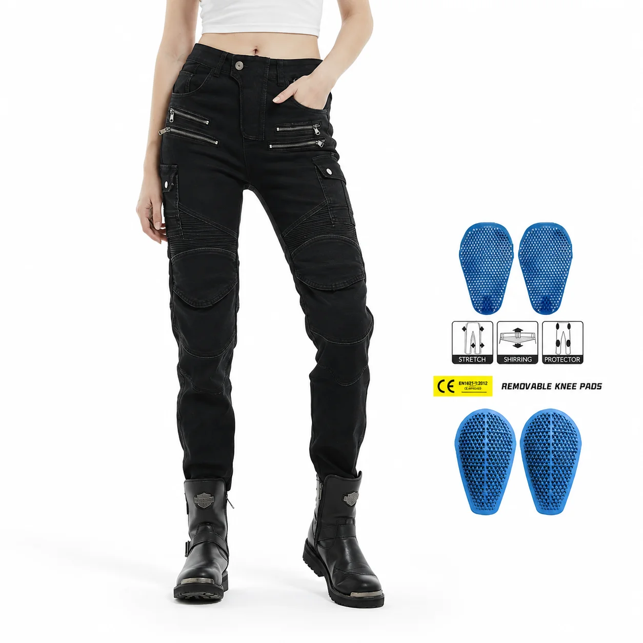 Women Winter Motorcycle Riding Jeans Fleece Lined CE Protective Anti-Fall Biker Pants Warm Windproof Trousers with Silicone Pads
Women Winter Motorcycle Riding Jeans Fleece Lined CE Protective Anti-Fall Biker Pants Warm Windproof Trousers with Silicone Pads