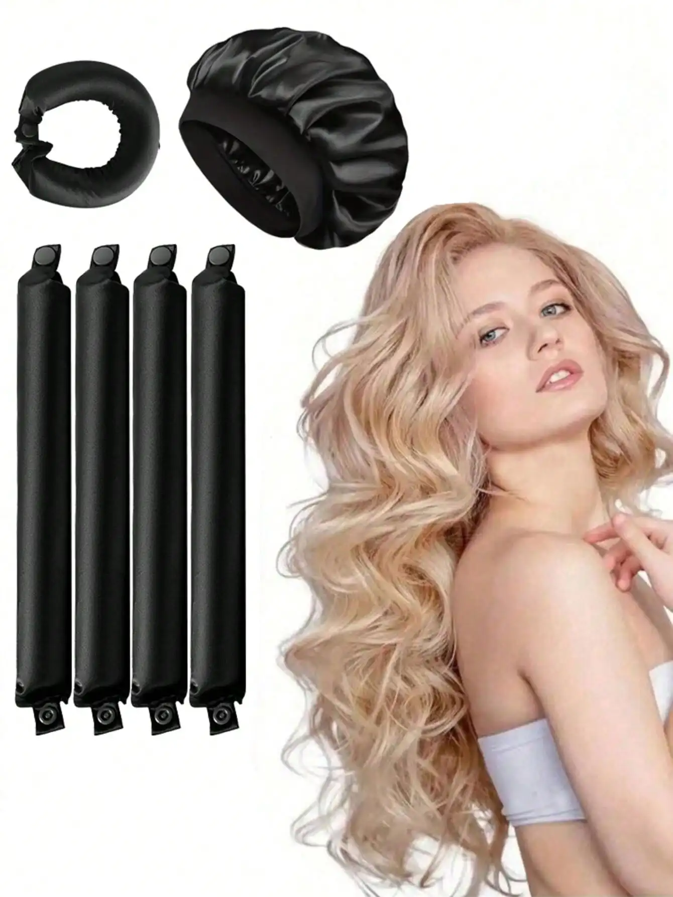 Mcbki 5pcs/4pcs/3pcs No-Heat Hair Curlers, Slouchy Hair Curling Tool, Silk Hair Rollers, Elastic Headband, Long Hair Soft Curling Accessories, Manual Styling Tools, Sleep Hair Curler, Suitable For Valentine's Day, Qixi Festival, Women
Mcbki 5pcs/4pcs/3pcs No-Heat Hair Curlers, Slouchy Hair Curling Tool, Silk Hair Rollers, Elastic Headband, Long Hair Soft Curling Accessories, Manual Styling Tools, Sleep Hair Curler, Suitable For Valentine's Day, Qixi Festival, Women