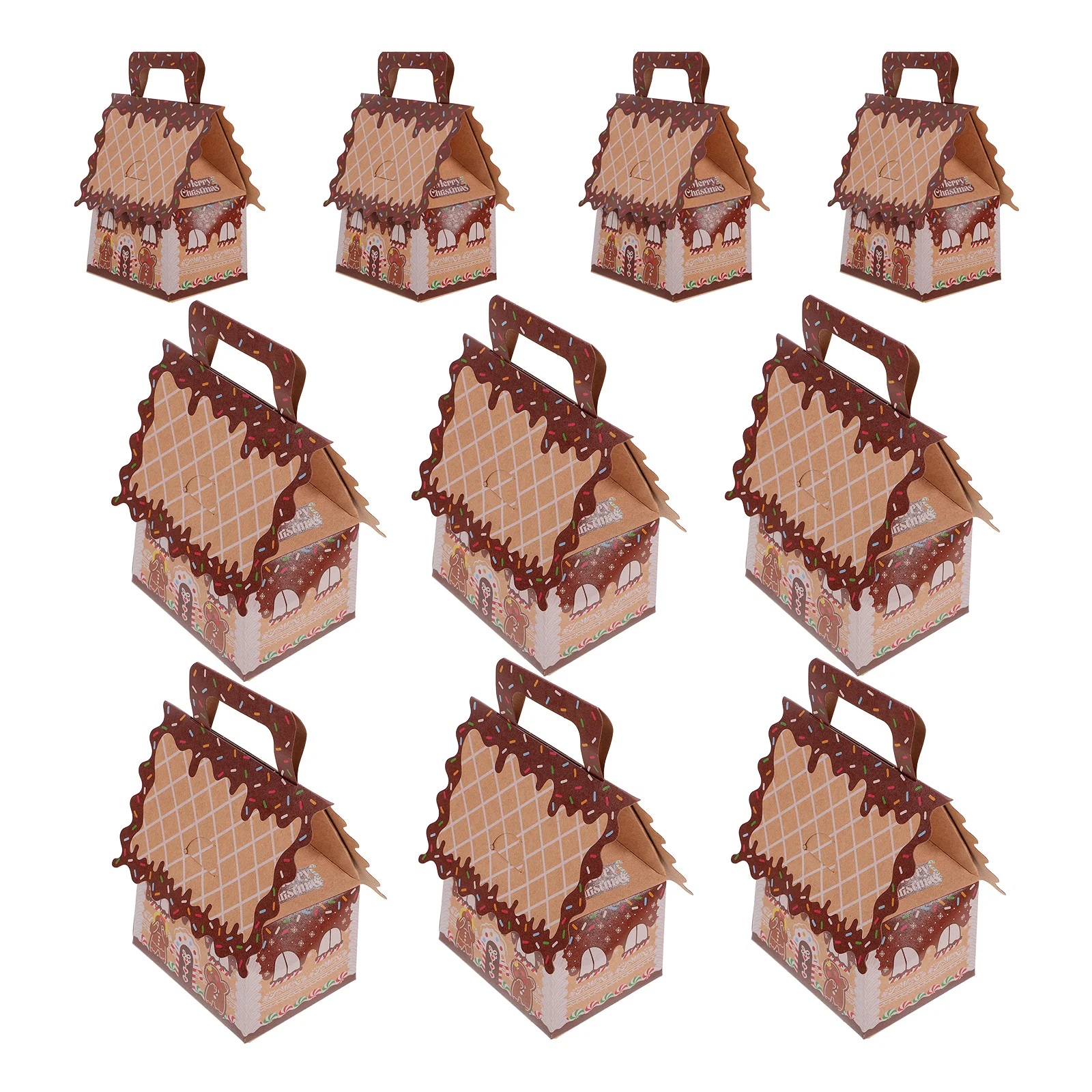 10 Pcs Handle Gingerbread House Candy Box Shirt Boxes for Presents Cookie Paper Party Favor
10 Pcs Handle Gingerbread House Candy Box Shirt Boxes for Presents Cookie Paper Party Favor