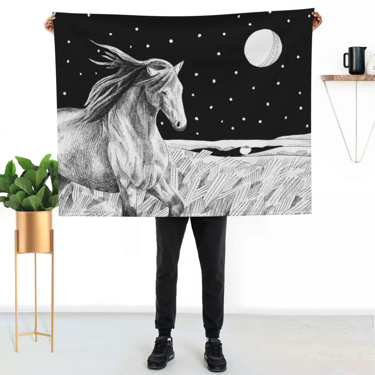 Star Horse Throw Blanket Multi Purpose Soft Warm Blanket for Home Travel
Star Horse Throw Blanket Multi Purpose Soft Warm Blanket for Home Travel