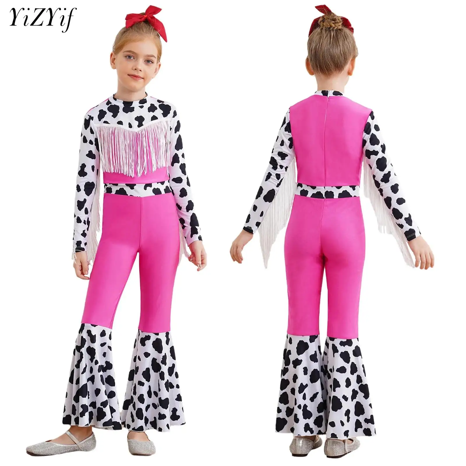 Костюм ковбойской пастушки из фильма на Хэллоуин для девочек, расклешенный комбинезон с бахромой и принтом коровы, карнавальная вечеринка, косплей, платье в стиле хиппи
Костюм ковбойской пастушки из фильма на Хэллоуин для девочек, расклешенный комбинезон с бахромой и принтом коровы, карнавальная вечеринка, косплей, платье в стиле хиппи