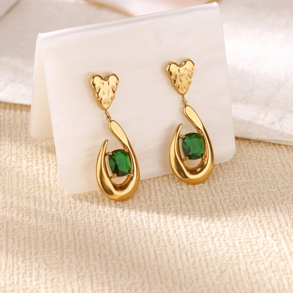 Luxury Crystal Zircon Drop Earrings for Women Gold Color Stainless Steel Piercing Ear Accessories Fashion Aesthetic Jewelry Gift
Luxury Crystal Zircon Drop Earrings for Women Gold Color Stainless Steel Piercing Ear Accessories Fashion Aesthetic Jewelry Gift