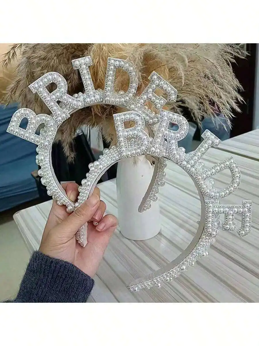 Bride Pearl Crown Headband For Bachelorette Party Bridal Shower Wedding
Bride Pearl Crown Headband For Bachelorette Party Bridal Shower Wedding
