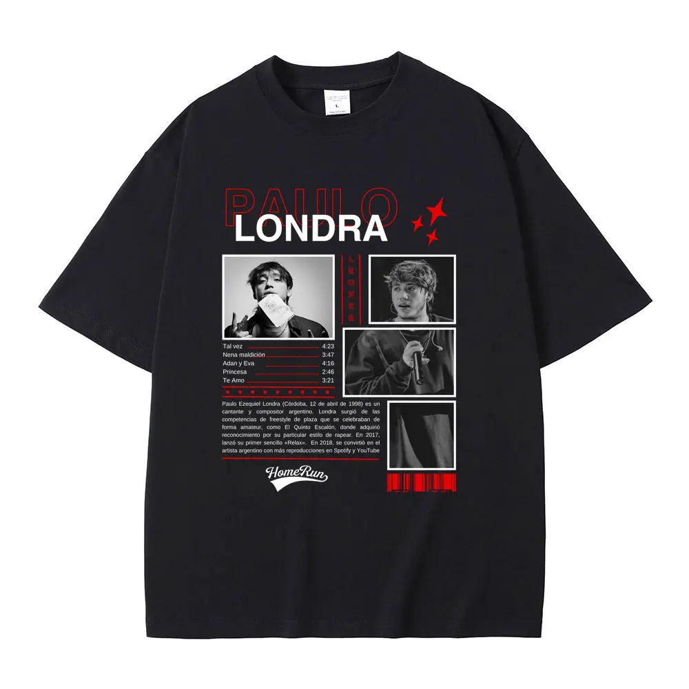 Rapper Paulo Londra Homerun Music Album Cover T-shirt Men Women Hip Hop Vintage Oversized T-shirts Men's Casual Cotton T Shirts
Rapper Paulo Londra Homerun Music Album Cover T-shirt Men Women Hip Hop Vintage Oversized T-shirts Men's Casual Cotton T Shirts