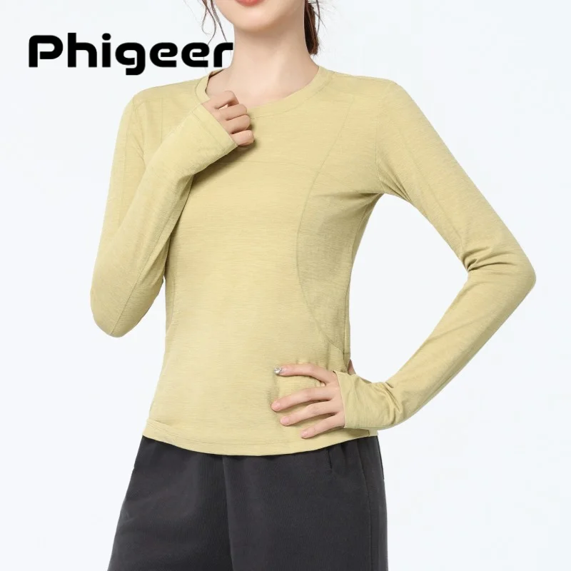 Футболка PHIGEER для йоги без швов, с круглым вырезом, длинным рукавом, для тренировок, легкая, повседневная, для бега и спортзала, с отверстием для большого пальца
Футболка PHIGEER для йоги без швов, с круглым вырезом, длинным рукавом, для тренировок, легкая, повседневная, для бега и спортзала, с отверстием для большого пальца