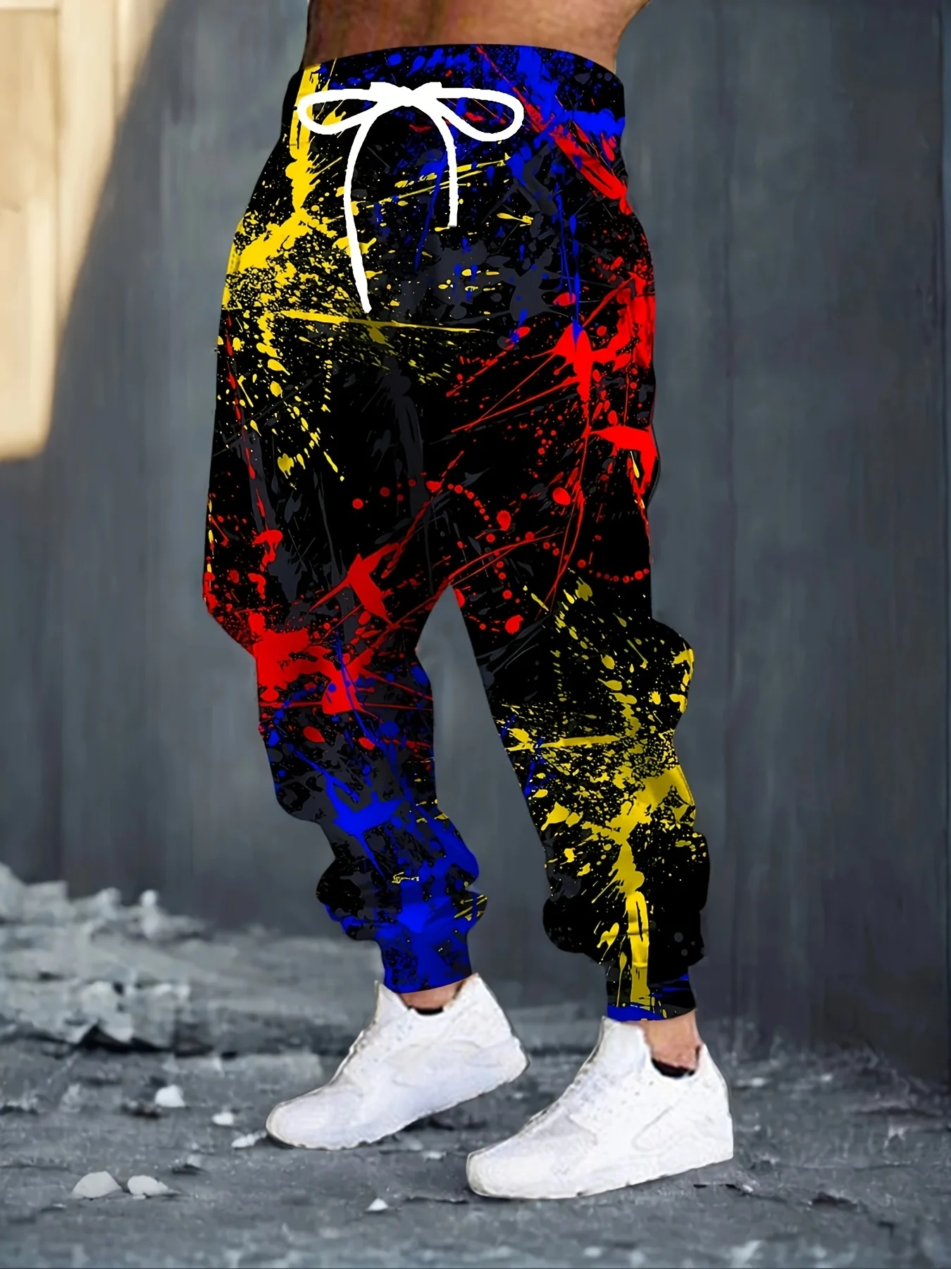 Men's 3D Color Splashed Ink Printed Sports Pants - Fashionable Drawstring Pants, Casual and Comfortable Fashionable Sports Pants
Men's 3D Color Splashed Ink Printed Sports Pants - Fashionable Drawstring Pants, Casual and Comfortable Fashionable Sports Pants