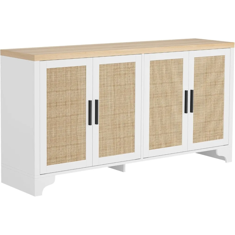 Natural Rattan Sideboard Buffet Cabinet with Storage, Farmhouse Large Rattan Cabinet with 4 Doors, Wood Accent Coffee Bar Buffe
Natural Rattan Sideboard Buffet Cabinet with Storage, Farmhouse Large Rattan Cabinet with 4 Doors, Wood Accent Coffee Bar Buffe
