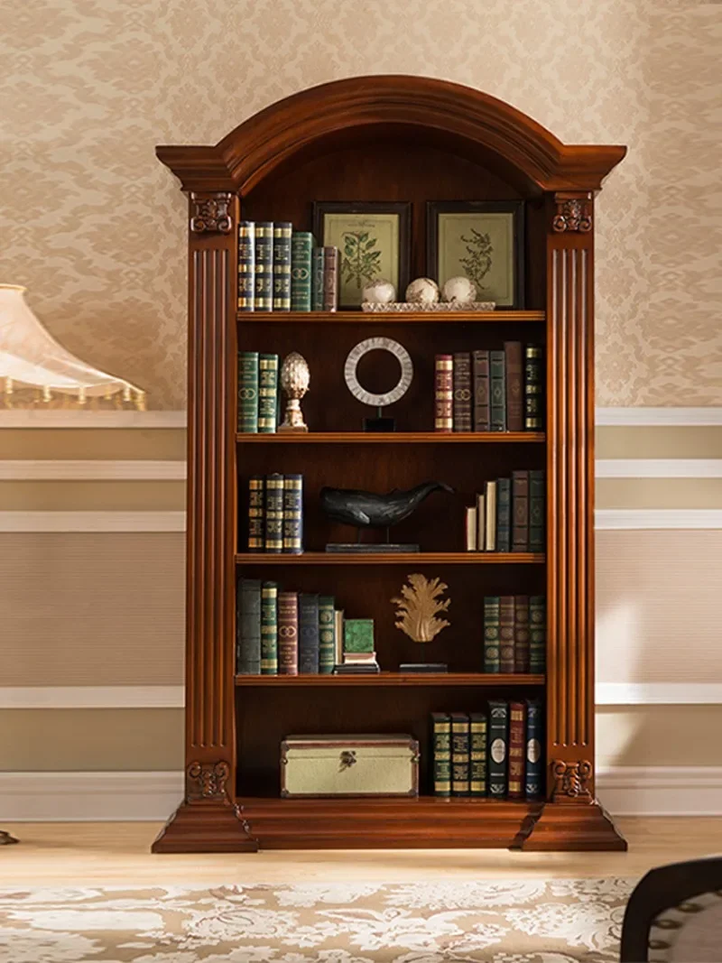 American Country Solid Wood Bookcase French Arched Bookcase Vintage Bookshelf Display Cabinet Model Room Furniture
American Country Solid Wood Bookcase French Arched Bookcase Vintage Bookshelf Display Cabinet Model Room Furniture
