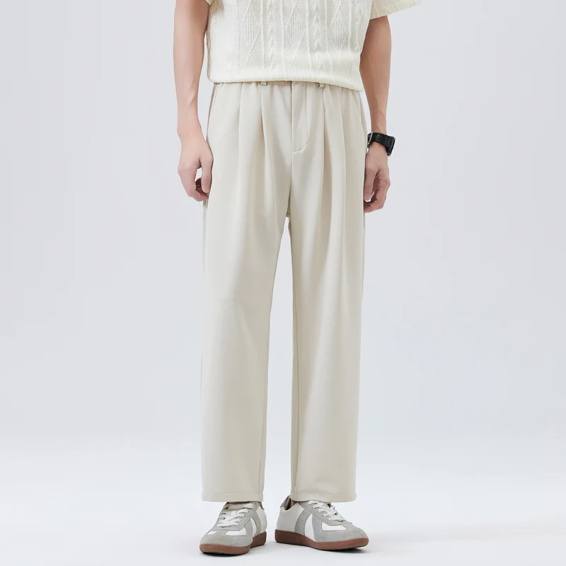 Spring Summer Casual Pant Men Elastic Waist Loose Casual Wide Leg Ankle-length Suit Pant Man Vintage Baggy Pants Trousers
Spring Summer Casual Pant Men Elastic Waist Loose Casual Wide Leg Ankle-length Suit Pant Man Vintage Baggy Pants Trousers