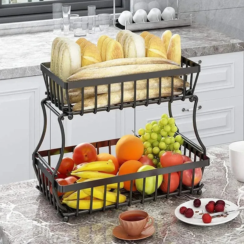 NEW 2-Tier Kitchen Countertop Organizer - Stainless Steel Detachable Fruit Basket for Vegetables, Bread & Pantry Storage
NEW 2-Tier Kitchen Countertop Organizer - Stainless Steel Detachable Fruit Basket for Vegetables, Bread & Pantry Storage