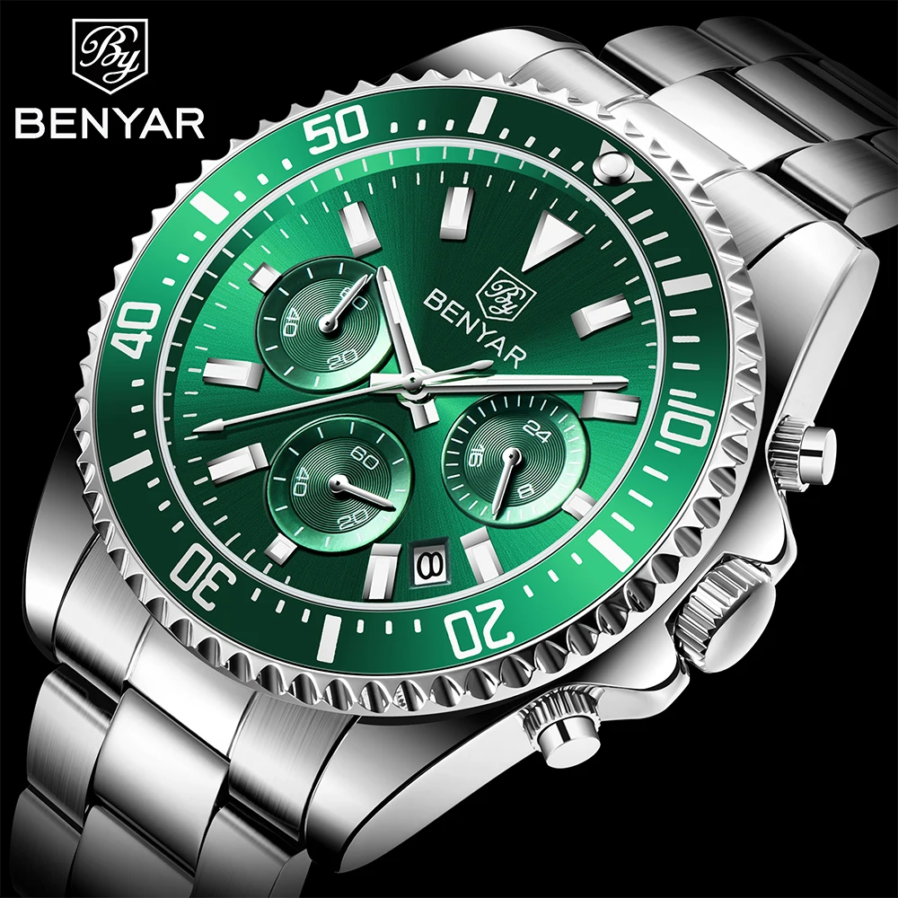 2022 BENYAR New Men Quartz Wrist Watch Top Brand 43MM Luxury Chronograph 30M Waterproof Military Watch Men Clock reloj hombre
2022 BENYAR New Men Quartz Wrist Watch Top Brand 43MM Luxury Chronograph 30M Waterproof Military Watch Men Clock reloj hombre