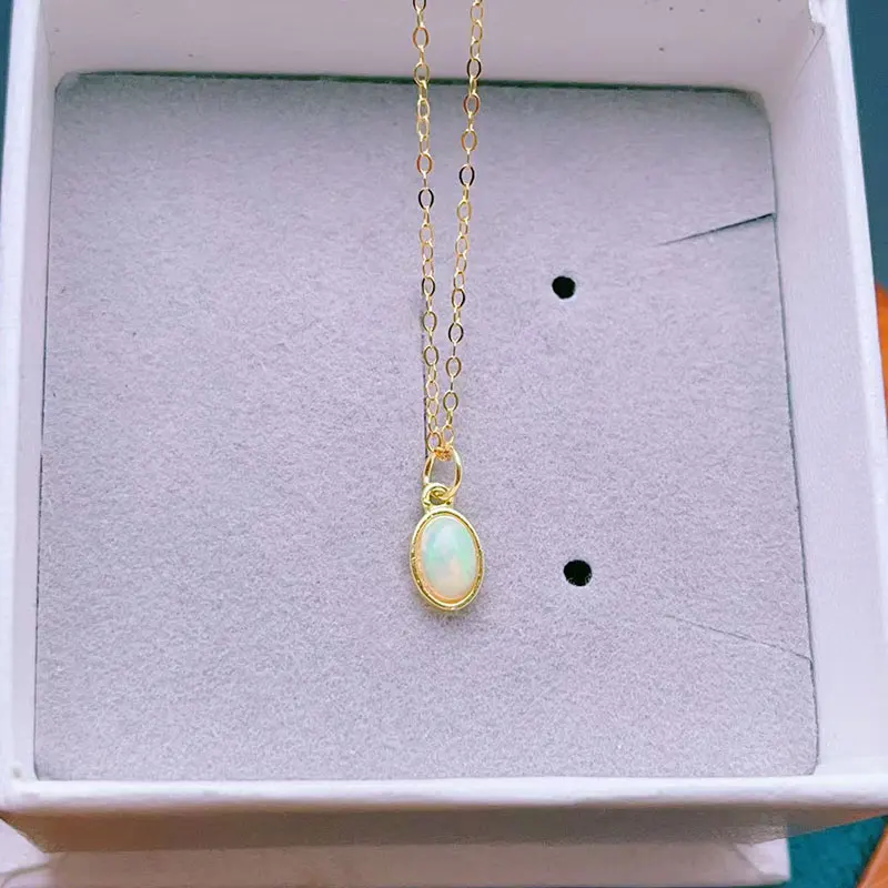 Genuine Opal Pendant 4mm*6mm Natural Opal Necklace Pendant 925 Silver Jewelry with Certificate 18K Gold Plating
Genuine Opal Pendant 4mm*6mm Natural Opal Necklace Pendant 925 Silver Jewelry with Certificate 18K Gold Plating