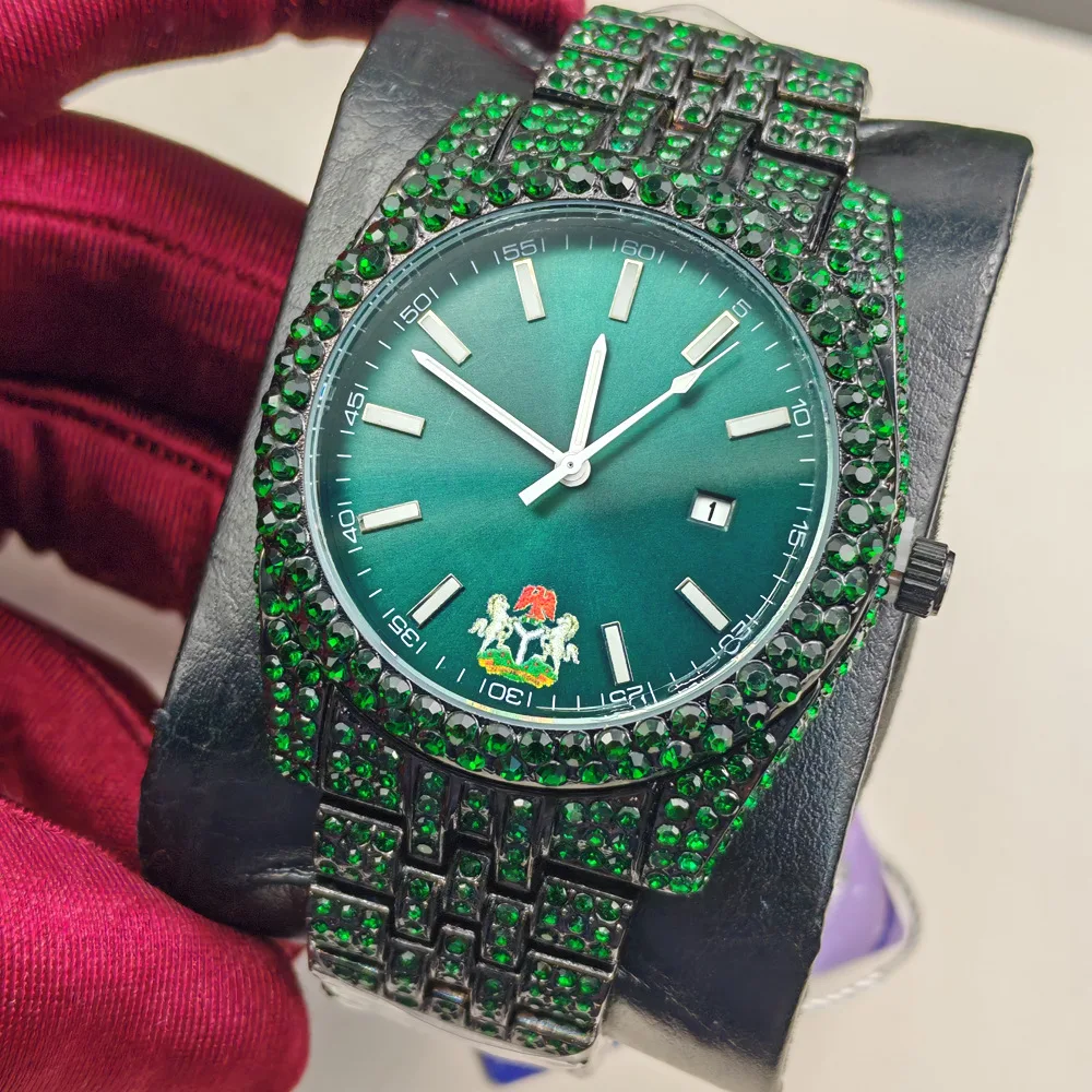 Full Diamond Hot Selling Hip Hop Ice Out Green Quartz Watch Men High Quality Bling Luxury Steel Fashion Novelty Shiny AAA Watch
Full Diamond Hot Selling Hip Hop Ice Out Green Quartz Watch Men High Quality Bling Luxury Steel Fashion Novelty Shiny AAA Watch