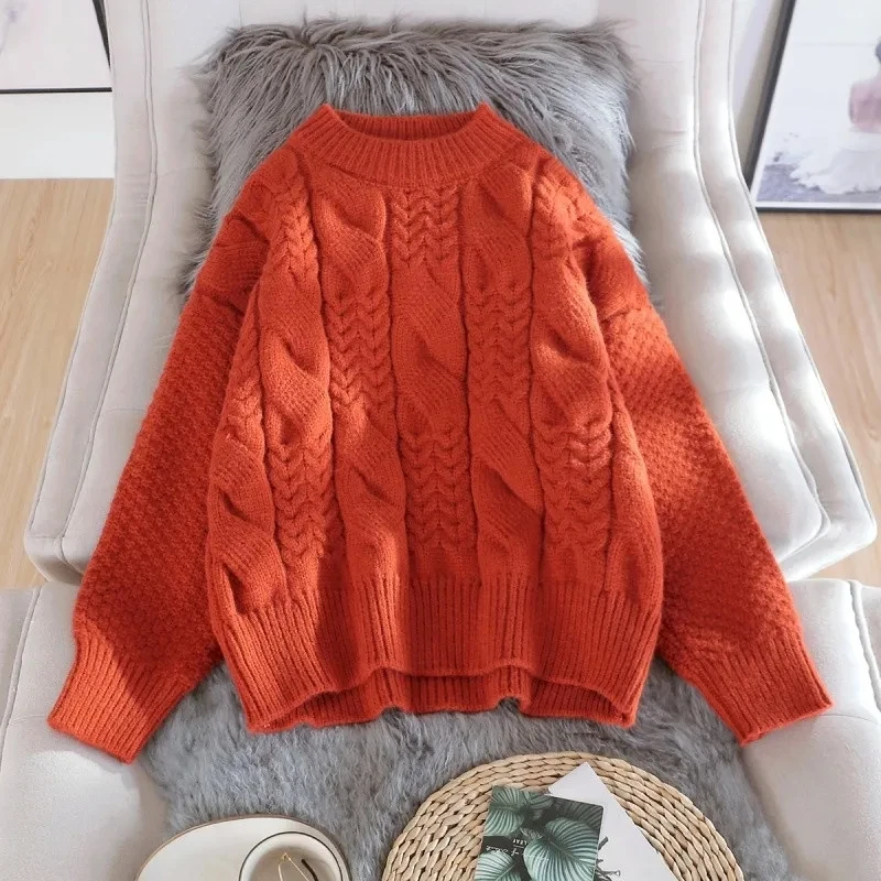 Thickened half turtleneck knitwear women's new autumn and winter loose lazy twist knitwear top
Thickened half turtleneck knitwear women's new autumn and winter loose lazy twist knitwear top