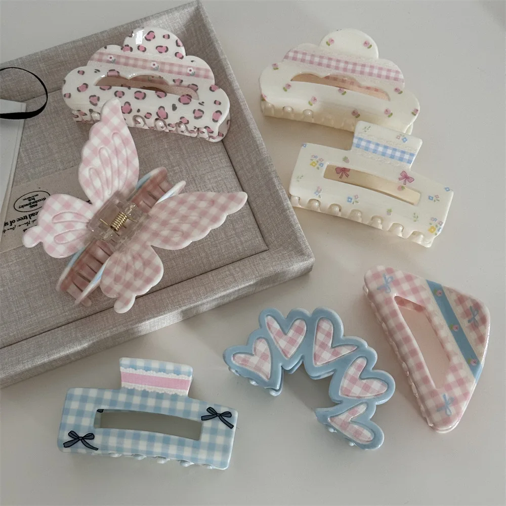 Заколка-краб из акрила с цветочным узором и бантом, серия Creamy Girl, модные трендовые аксессуары для причесок для женщин
Заколка-краб из акрила с цветочным узором и бантом, серия Creamy Girl, модные трендовые аксессуары для причесок для женщин