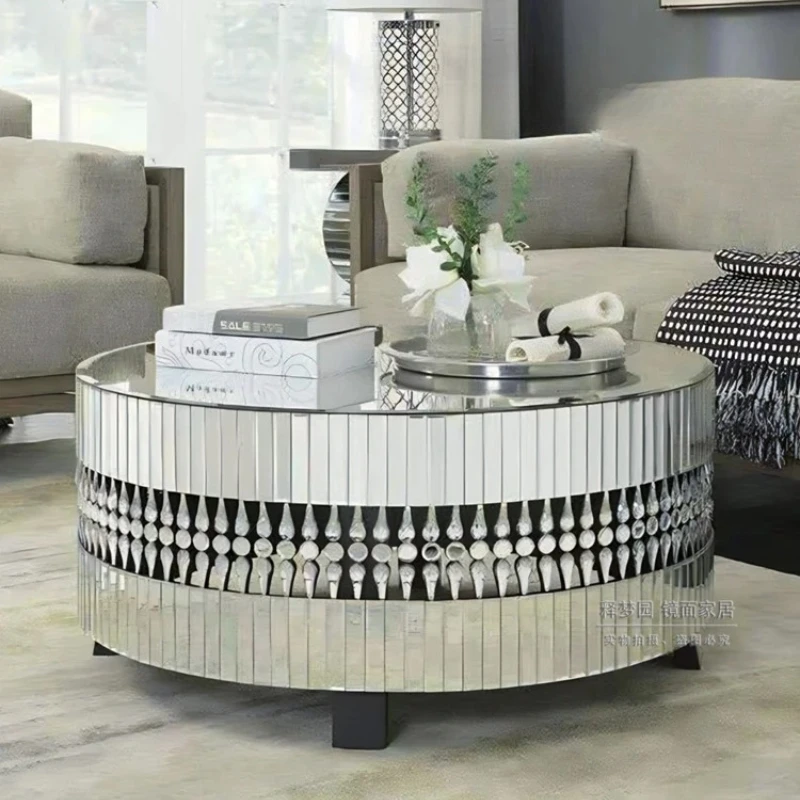 Round coffee table European modern mirror tea table size apartment living room household glass coffee table
Round coffee table European modern mirror tea table size apartment living room household glass coffee table