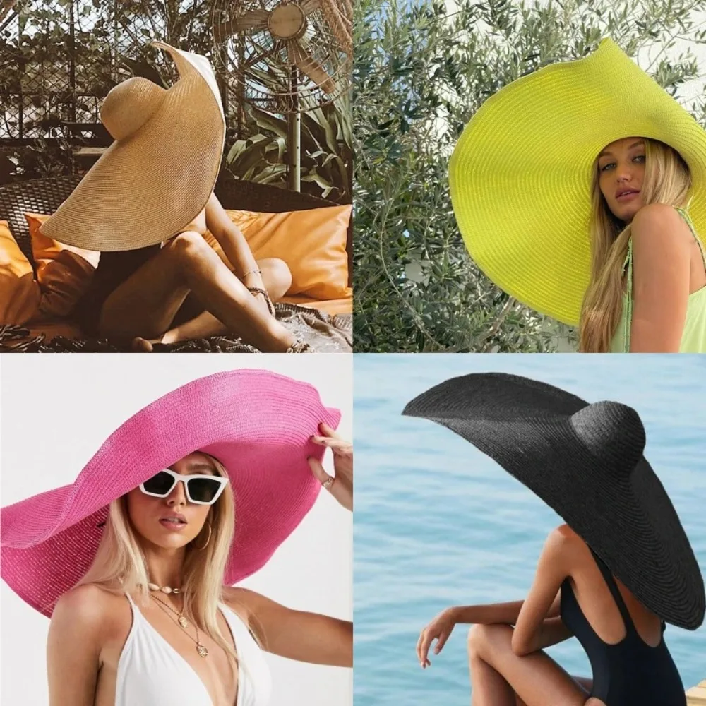 Sunscreen 70cm Wide Brim Sun Hat UV Protection Fashion Diameter Large Straw Hat Casual Boho Style Summer Beach Sun Hat Outdoor
Sunscreen 70cm Wide Brim Sun Hat UV Protection Fashion Diameter Large Straw Hat Casual Boho Style Summer Beach Sun Hat Outdoor