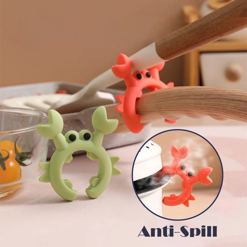 2/4 шт., силиконовая подставка для лопаток, многофункциональный держатель для лопаток, маленький краб, защита от ожогов, перелив, зажим для кастрюли, держатель для ложки, кухонный гаджет 
2/4 шт., силиконовая подставка для лопаток, многофункциональный держатель для лопаток, маленький краб, защита от ожогов, перелив, зажим для кастрюли, держатель для ложки, кухонный гаджет