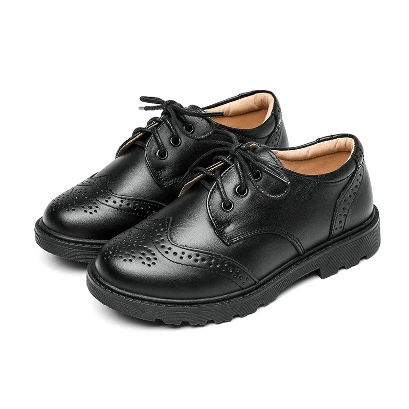 British Style Boys' Black Genuine Leather Brogue Shoes Classic Design for School and Party
British Style Boys' Black Genuine Leather Brogue Shoes Classic Design for School and Party