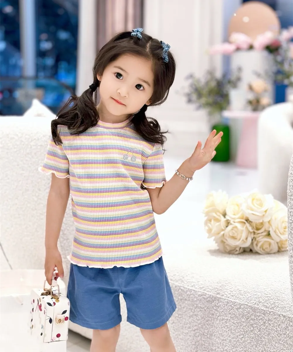 baby girls clothes kids tops summer Striped pattern knitted short sleeved T-shirt Cute girl tops
baby girls clothes kids tops summer Striped pattern knitted short sleeved T-shirt Cute girl tops