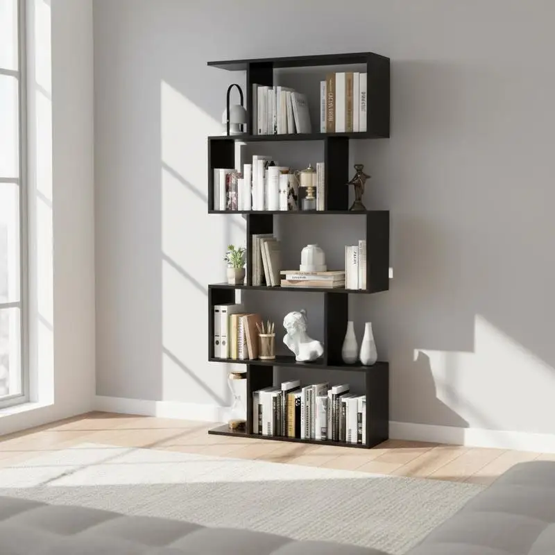 5-Tier Bookshelf with Anti-Toppling Device for Living Room Home Office-Black
5-Tier Bookshelf with Anti-Toppling Device for Living Room Home Office-Black