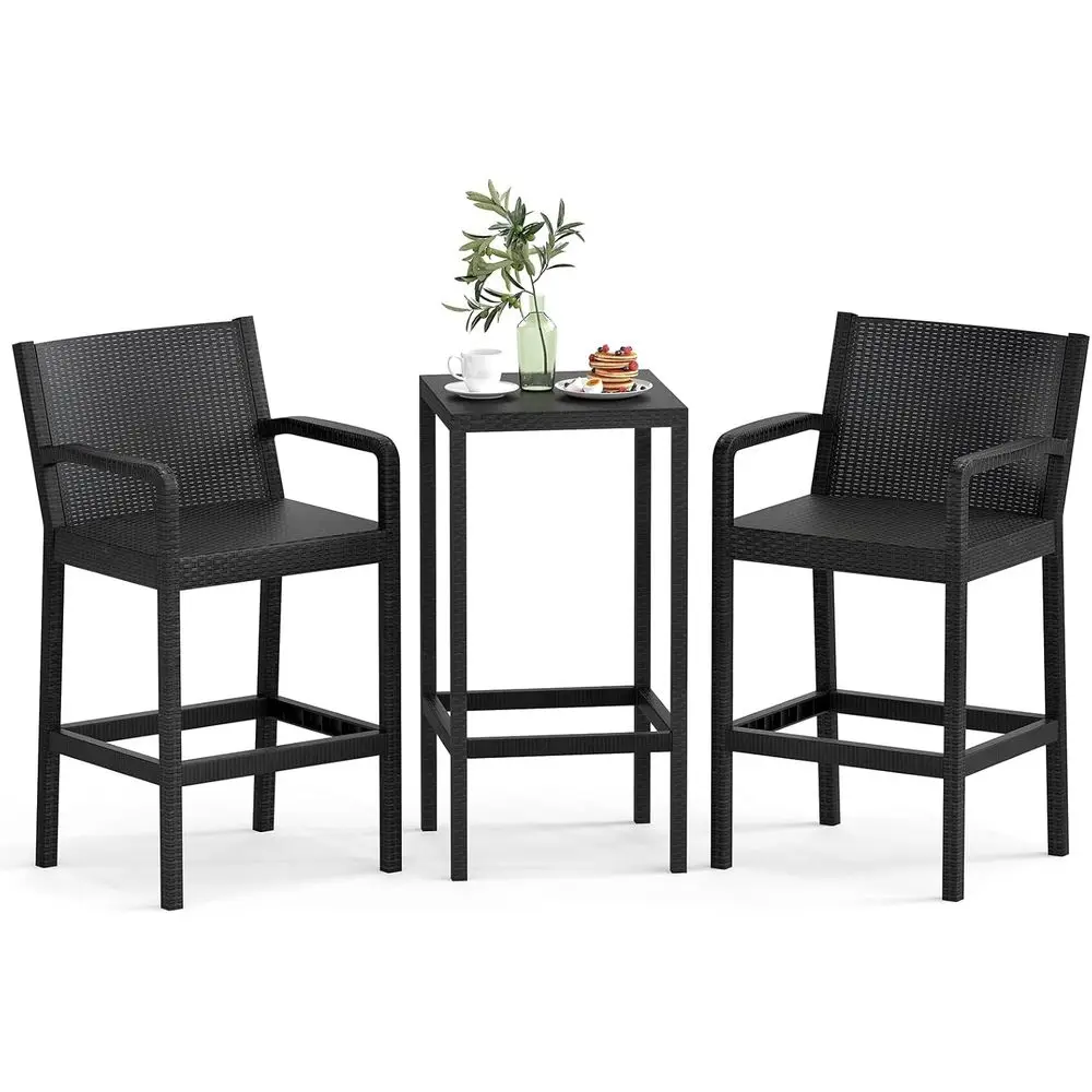 Modern Outdoor Patio Bar Set with 2 Chairs and Square Table, Curved Backrests, Metal Frame, Ideal for Garden, Balcony, Poolside,
Modern Outdoor Patio Bar Set with 2 Chairs and Square Table, Curved Backrests, Metal Frame, Ideal for Garden, Balcony, Poolside,